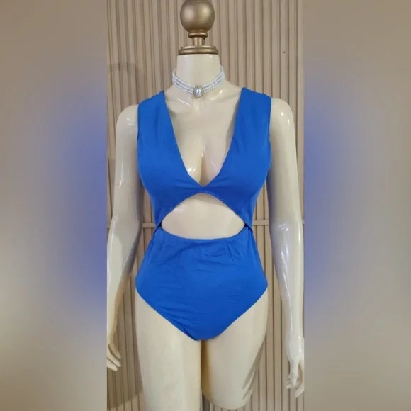 Zara blue swimsuit hotsell